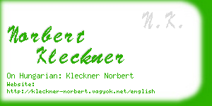 norbert kleckner business card